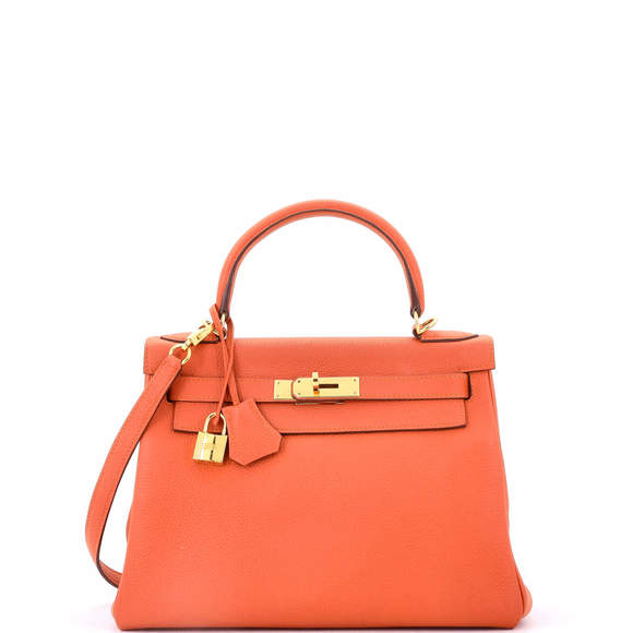 Hermes Kelly 28 Orange Togo with Gold Hardware - Picture 1 of 8